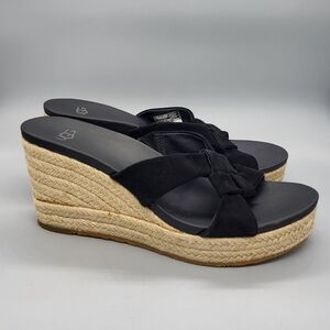UGG Niyomee Black Wedge Sandals